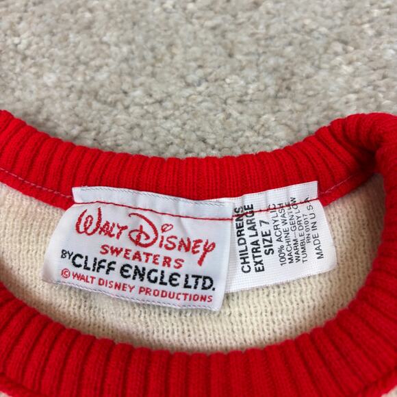 Vintage Walt Disney Cliff Engle Mickey Mouse Stars Sweater Kid's 7 - Picture 4 of 9